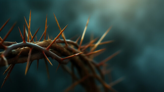 Minimalist Crown of Thorns on a Dark Background - Professional Christian PowerPoint Background