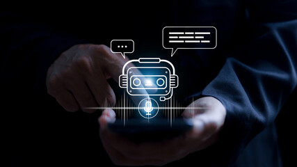 AI Chatbot intelligent digital customer service application concept, Artificial intelligence...