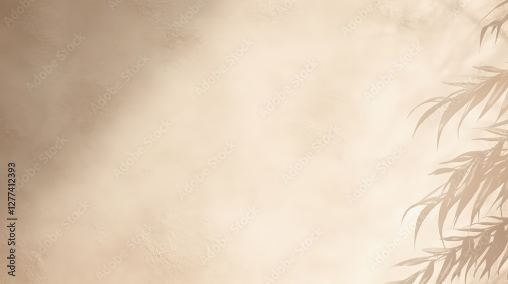 Poster a soft, muted background with subtle textures and a hint of foliage, creating a serene and tranquil 