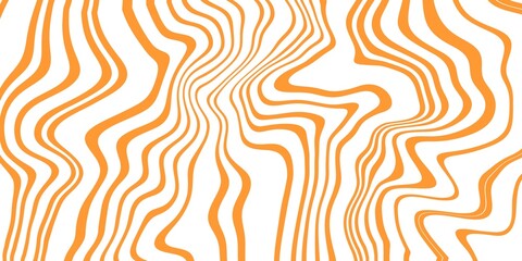 Abstract wavy orange and white pattern background with fluid curved lines, modern artistic design, optical illusion effect