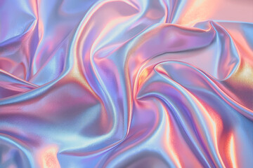 Obraz premium Close up of pink and blue silk fabric showcasing texture and pattern details in natural light