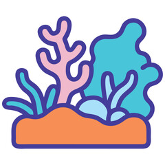 Obraz premium Coral reef fish marine life icon
