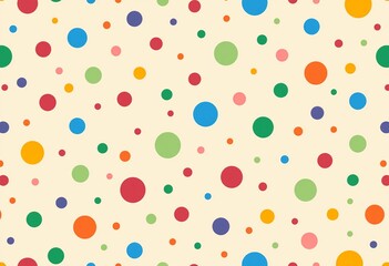 Obraz premium Minimalist Irregular Dots Pattern: Vector Seamless Design with Pastel Colors on a Pale Cream Ground