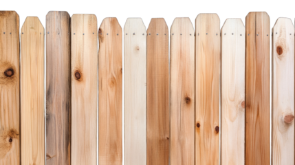 A wooden fence with many wooden slats