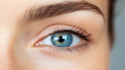 Obraz premium Future vision in a blue eye reflecting health and clarity