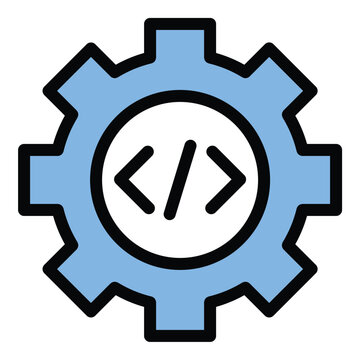 recommend clip art: API Icon Software Integration in Flat Line Color Style.