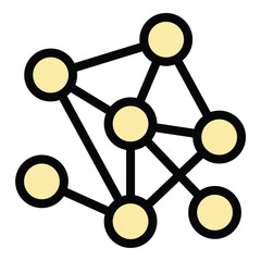 Algorithm Icon Computational Logic in Flat Line Color Style.