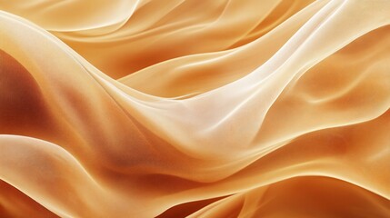 Obraz premium Abstract golden fabric waves background, smooth soft texture illustration