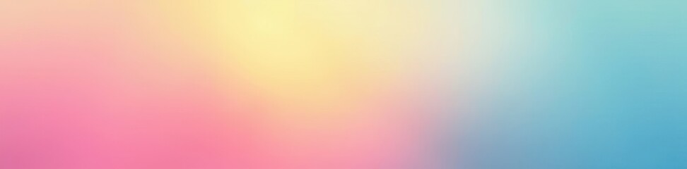 Fototapeta premium Fuzzy, dreamy gradient, light pink transitions to yellow and blue , wash, background