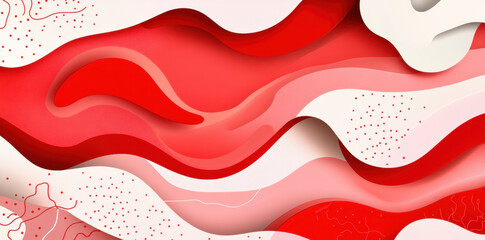 Vibrant red and pink abstract waves create dynamic and energetic background. smooth curves and layered textures evoke sense of movement and depth, perfect for creative projects