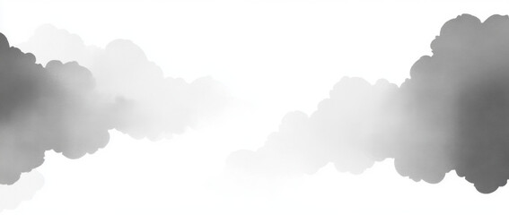 Abstract gray background with watercolor clouds creating soft, dreamy atmosphere. Ideal for artistic projects or backgrounds