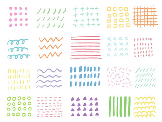 手描きあしらいセット　パターン　色えんぴつ