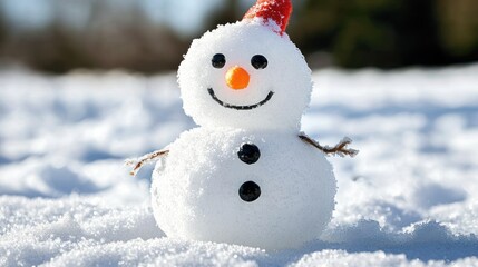 Obraz premium Joyful Snowman in a Snowy Wonderland