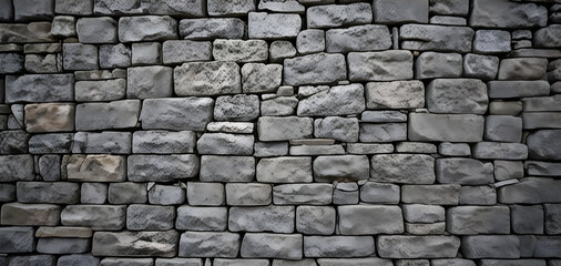 Obraz premium Graue Steinmauer mit unterschiedlichen Ziegeln