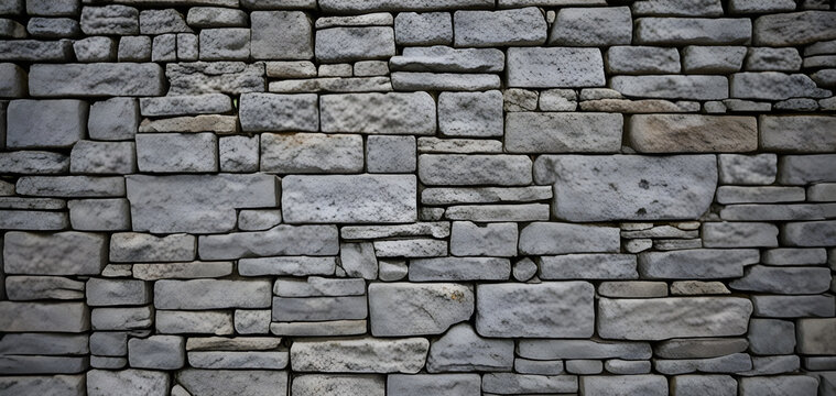 Graue Steinmauer mit vielen unterschiedlichen Ziegeln