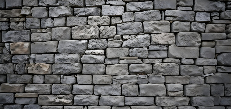 Graue Steinmauer mit unterschiedlichen Ziegeln