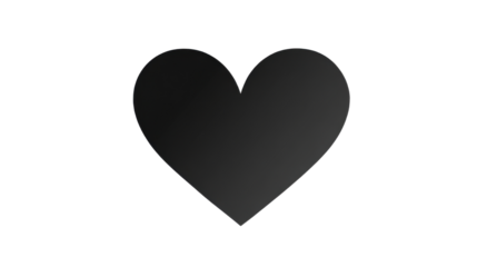 Black heart isolated on white background 