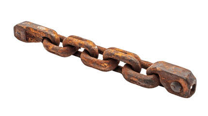 Obraz premium old rusty chain isolated on white background 