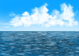 Illustration uf clear sea and sky