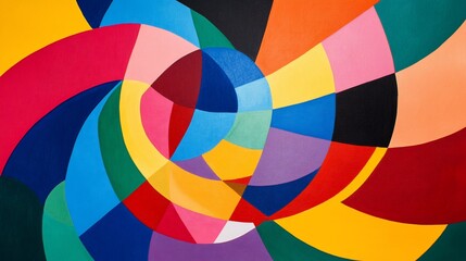 Obraz premium Vibrant abstract painting featuring swirling colorful geometric shapes