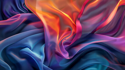 Obraz premium Flowing silk fabric with elegant curves and rich saturated tones