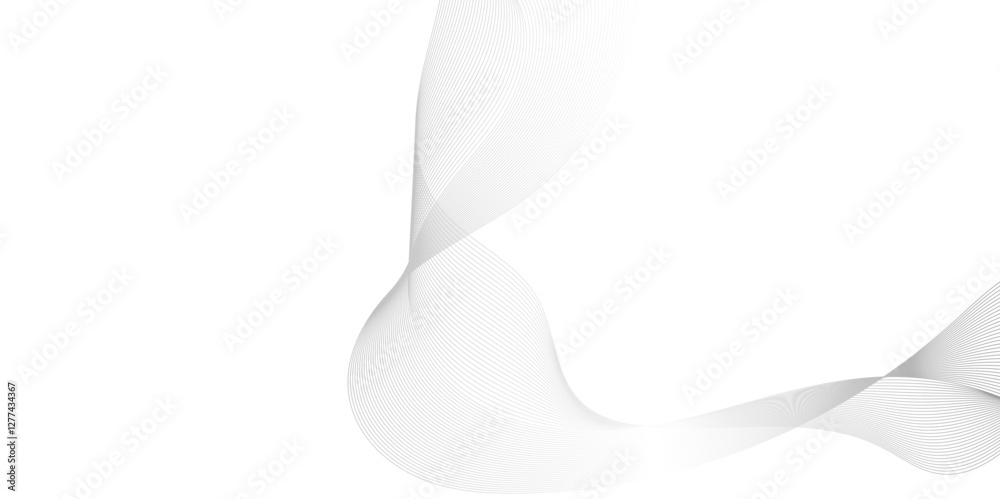 Poster abstract grey wave line texture background, black gradient smooth curve shape isolated on transparen
