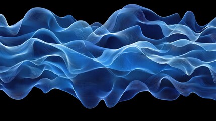 Fototapeta premium Abstract Blue Wavy Background: Elegant Digital Art in Soft Pastel Tones