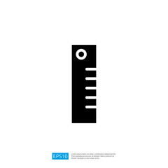 Iconic Black And White Ruler Measurement Tool Symbol In A Minimalist Design For Education And Geometry Applications