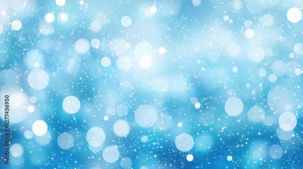Aufkleber abstract blue bokeh background with bright lights and sparkles.