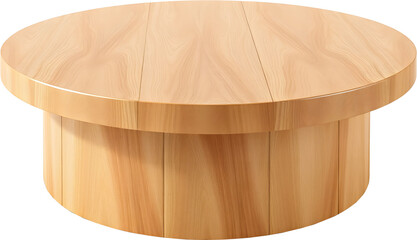 Round Wooden Table isolated on transparent background.generative AI