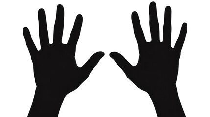 Obraz premium silhouette of hands isolated on white background 