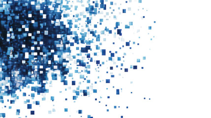 Dark blue mosaic pixels isolated on white background 