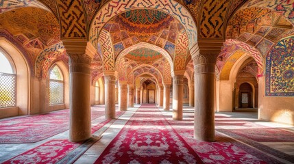 Obraz premium Stunning Interior of Historic Architecture with Colorful Patterns