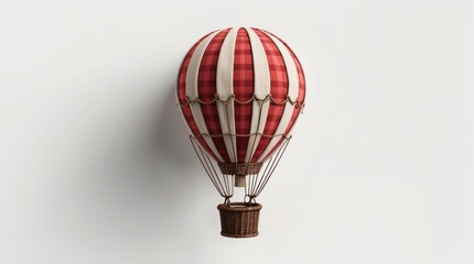 Fototapeta premium Hot Air Balloon with Plaid Pattern Floating in the Sky