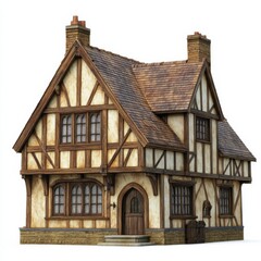 Traditional Tudor Style House With Exposed Wooden Beams Design