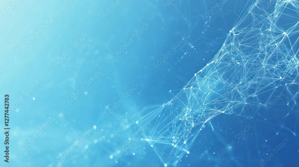 Poster abstract blue network connection background.
