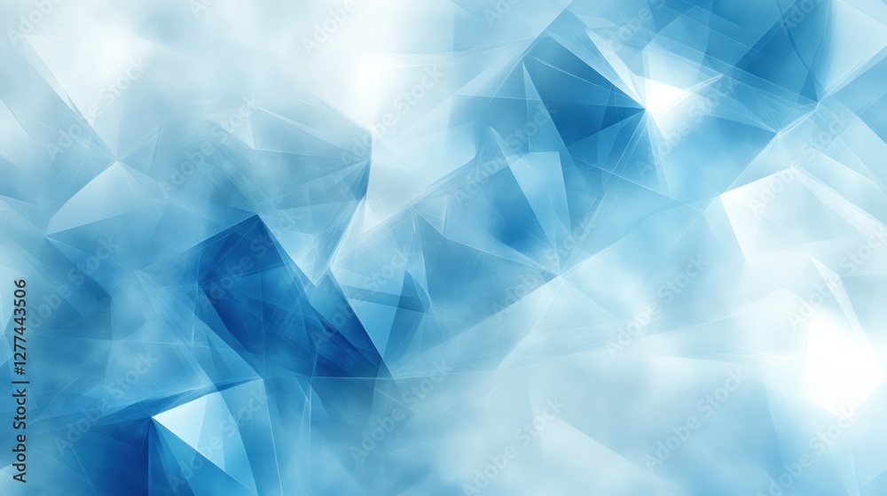 Aufkleber abstract blue polygonal background with light and shadow effects, creating a dynamic and modern desi
