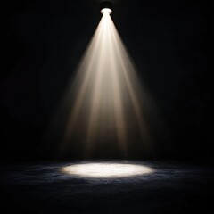 Dramatic Spotlight Beam Illuminating Dark Stage from Above