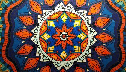 Vibrant Mandala Mosaic: A Symphony of Colors and Shapes