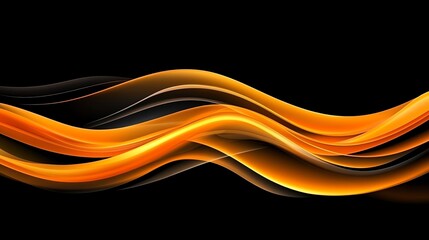 Obraz premium Elegant black and gold wavy abstract design, perfect for luxury concepts, presentations, and mobile wallpapers. Hyper-realistic, 8K, and cinematic.