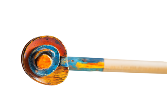Colorful wooden pipe, close-up shot, creative design