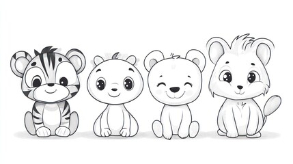 Cute cartoon animal illustration.