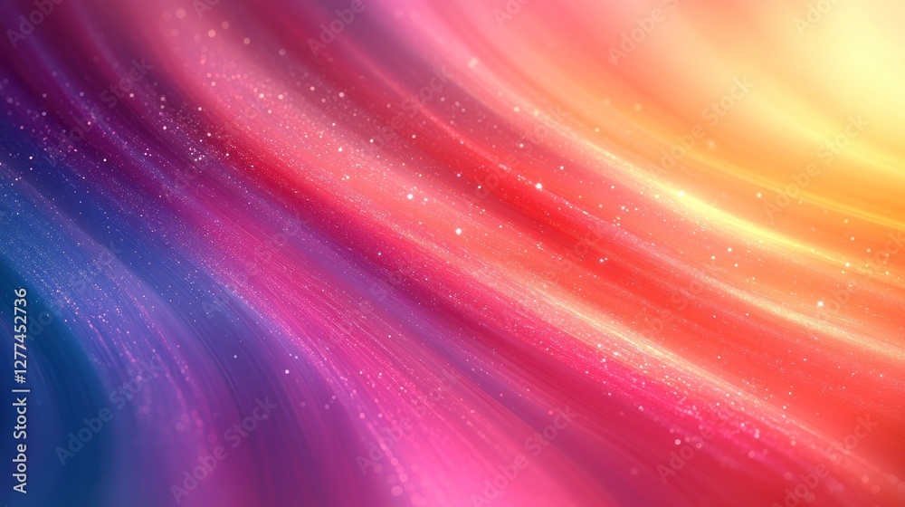 Aufkleber abstract colorful background with flowing, vibrant hues and sparkling particles.