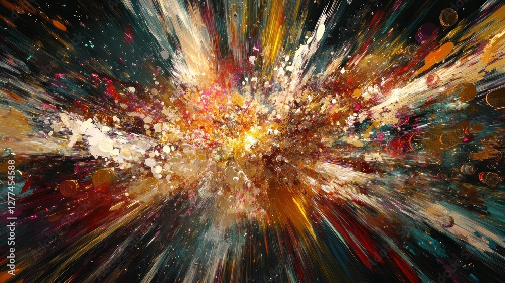 Poster Abstract colorful explosion with vibrant hues and dynamic motion.