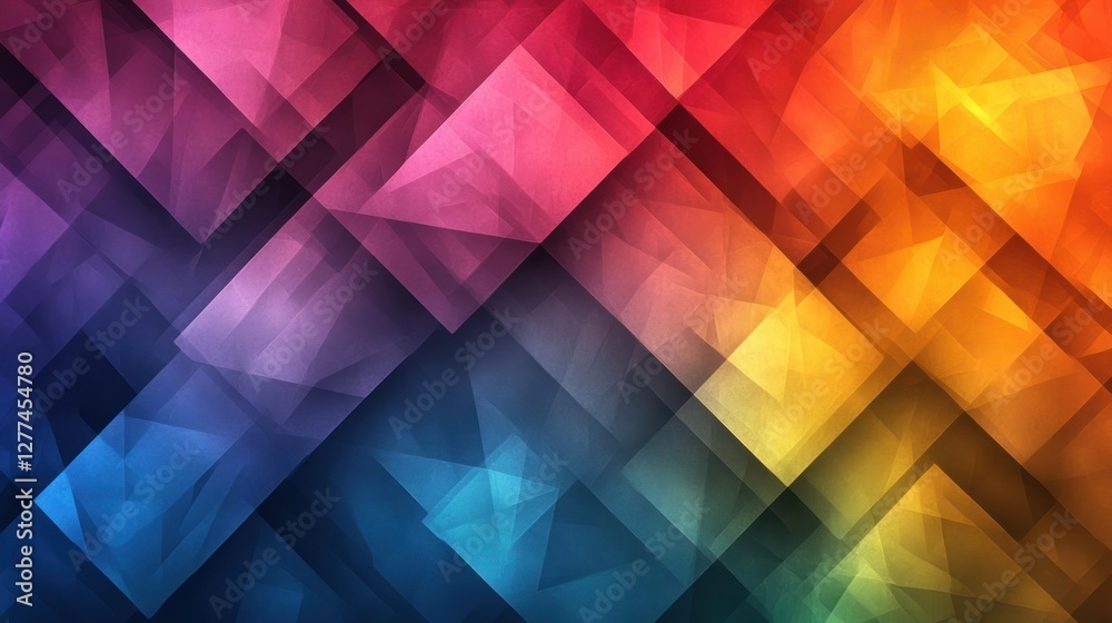 Leinwandbilder abstract colorful geometric background with overlapping triangles and vibrant hues.