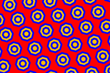 Fototapeta premium A graphic pattern of colorful octagon shape in front of color backdrop