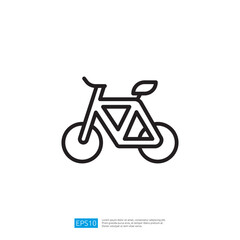Stylized Icon Of A Bicycle With Leaf Illustrating Eco-Friendly Transportation Concept In Minimalist Design