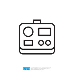Modern Equipment Control Icon Featuring Simple Outline Design, User-Friendly Interface with Multiple Functions and Indicators
