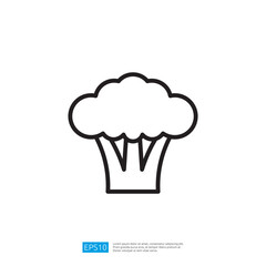 Icon of Broccoli Vegetable Representing Healthy Nutrition and Organic Food Options in Minimalist Line Art Style