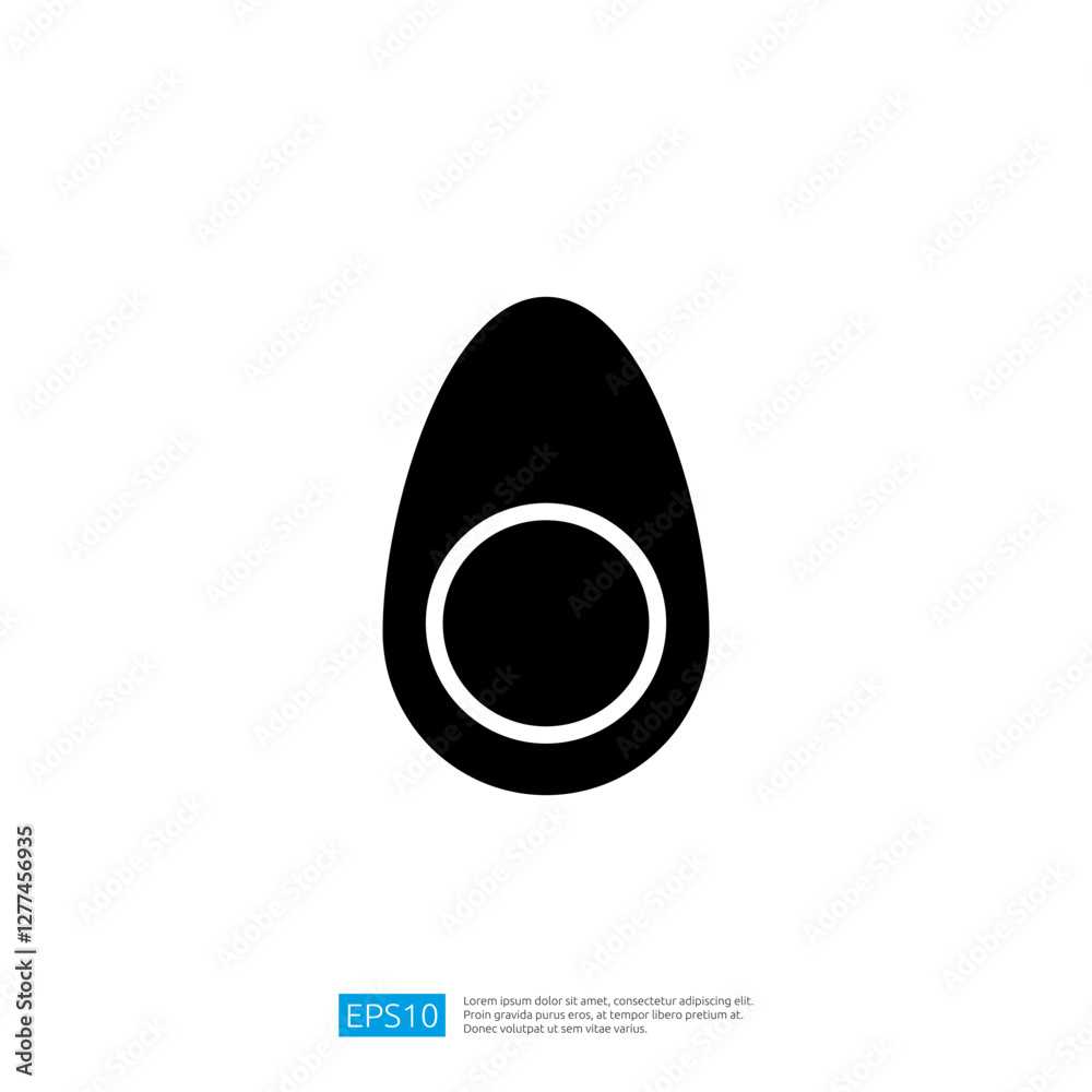 Poster stylized icon representation of a minimalist design with circular element and smooth curved shape in